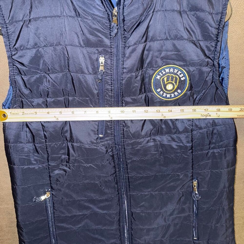 Milwaukee Brewers Navy blue puffer vest with quilted design - Picture 4 of 8
